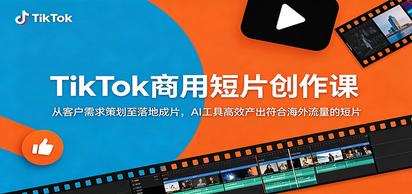 TikTok商用短片创作课：从客户需求策划至落地成片，AI工具高效产出符合海外流量的短片-悟思笔记，一个低调的学习营。
