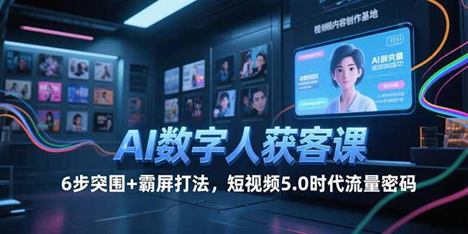 AI数字人获客课，6步突围+霸屏打法，短视频5.0时代流量密码-悟思笔记，一个低调的学习营。