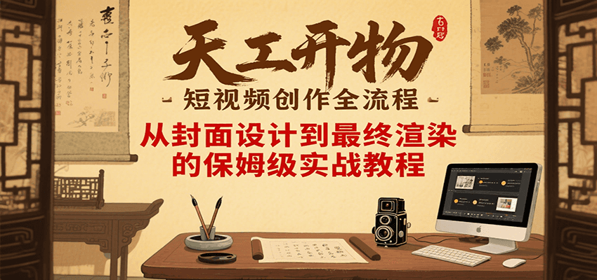 天工开物短视频创作全流程，从封面设计到最终渲染的保姆级实战教程-悟思笔记，一个低调的学习营。