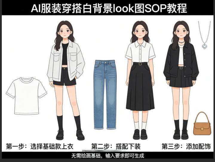 AI服装穿搭白背景look图SOP教程，不用会画画，提几句具体要求，AI就能还你一个奇迹-悟思笔记，一个低调的学习营。