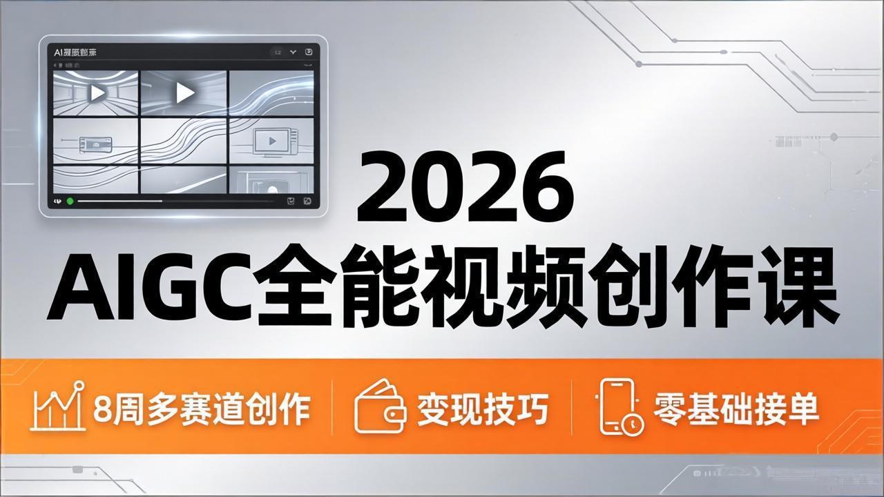 2026AIGC全能视频创作课，8周吃透多赛道创作+变现，零基础也能高效出片接单-悟思笔记，一个低调的学习营。
