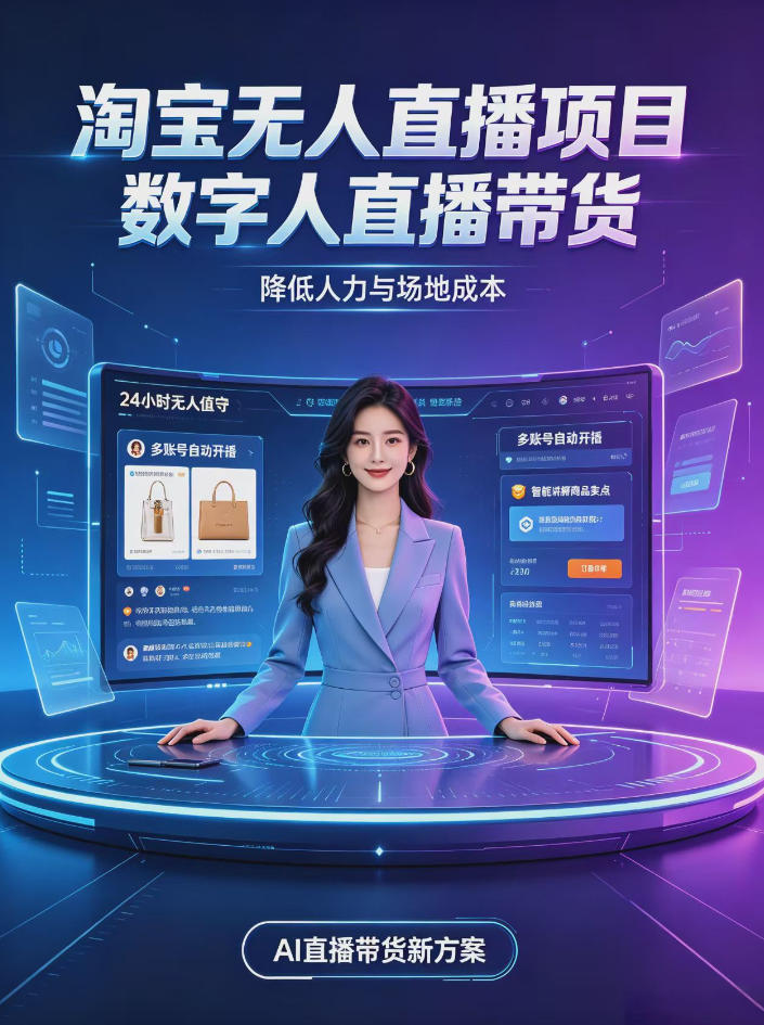 淘宝AI无人直播带货，24小时自动开播低门槛副业，无需真人长时间出镜，持续引流出单【揭秘】-悟思笔记，一个低调的学习营。