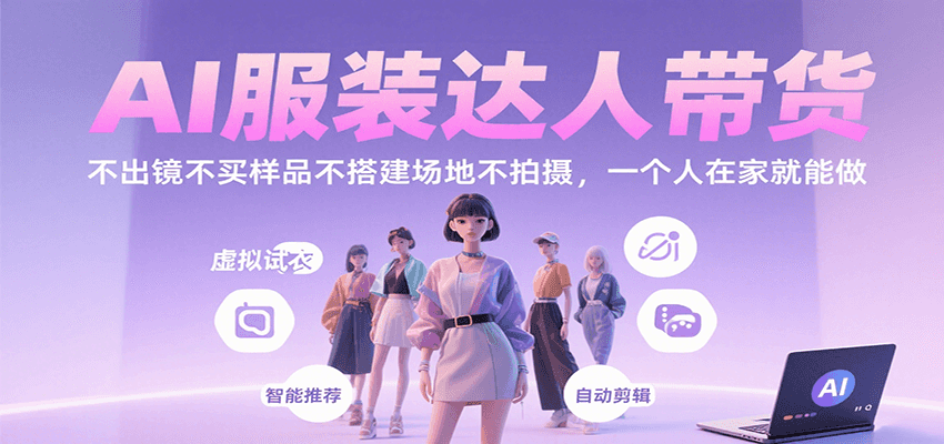 AI服装达人带货，不出镜不买样品不搭建场地不拍摄，一个人在家就能做-悟思笔记，一个低调的学习营。