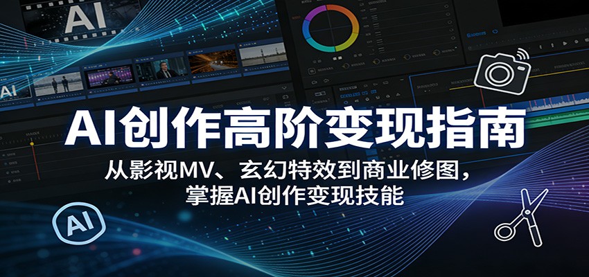 AI创作高阶变现指南：从影视MV、玄幻特效到商业修图，掌握AI创作变现技能-悟思笔记，一个低调的学习营。