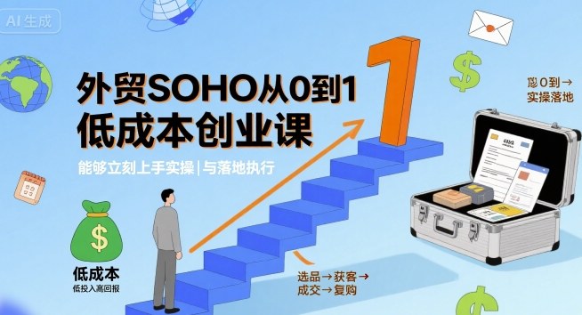 外贸SOHO从0到1低成本创业课，能够立刻上手实操与落地执行-悟思笔记，一个低调的学习营。