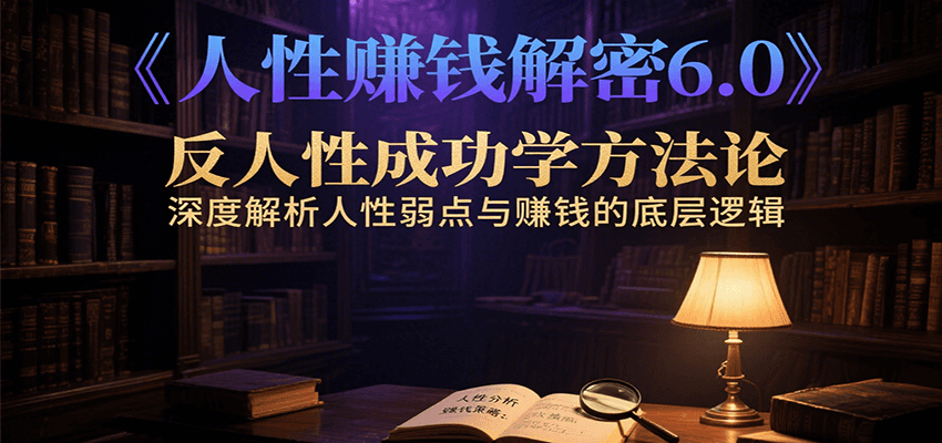 人性赚钱解密6.0，反人性成功学方法论，深度解析人性弱点与赚钱的底层逻辑-悟思笔记，一个低调的学习营。