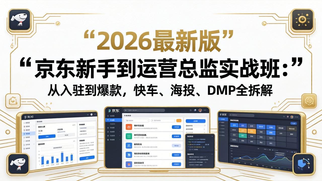 京东新手到运营总监实战班：从入驻到爆款，快车、海投、DMP全拆解，2026最新版-悟思笔记，一个低调的学习营。