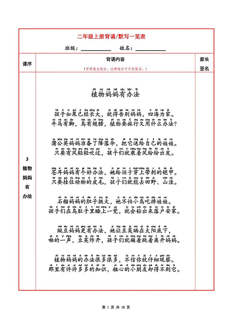 二上语文必背内容+默写表-悟思笔记，一个低调的学习营。