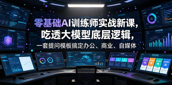 零基础AI训练师实战课，吃透大模型底层逻辑，一套提问模板搞定办公、商业、自媒体、设计、生活全场景AI落地应用-悟思笔记，一个低调的学习营。