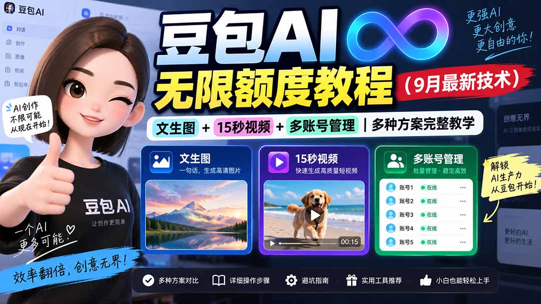 豆包AI无限额度教程(9月最新技术-悟思笔记，一个低调的学习营。
