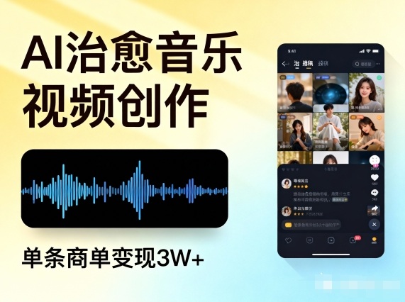 AI做治愈音乐视频，多平台投稿，单条商单变现3W+-悟思笔记，一个低调的学习营。