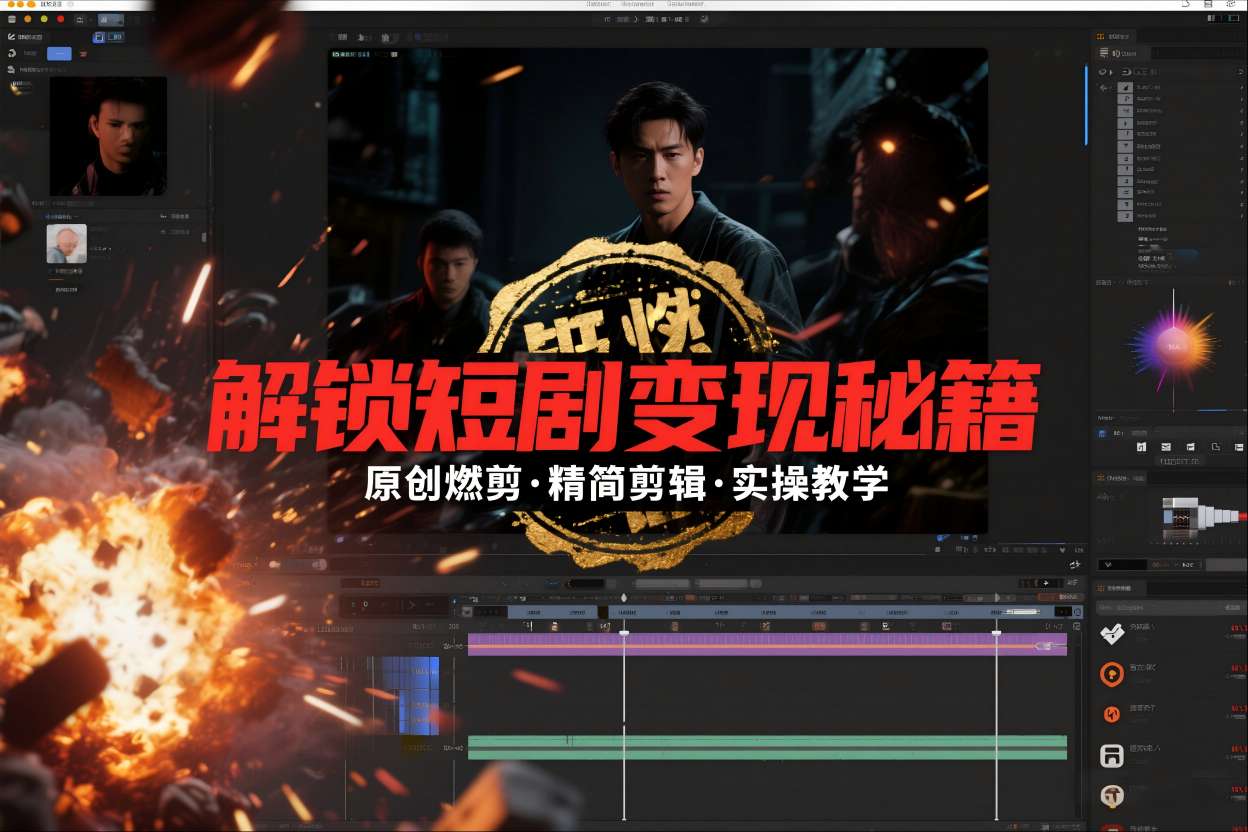 短剧拉新之原创燃剪精简剪辑实操课，解锁短剧变现秘籍-悟思笔记，一个低调的学习营。