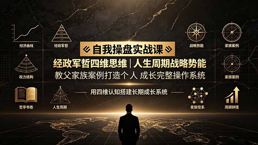 自我操盘实战课：经政军哲四维思维｜人生周期战略势能｜教父家族案例打造个人成长完整操作系统-悟思笔记，一个低调的学习营。