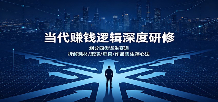 当代赚钱逻辑深度研修：划分四类谋生赛道，拆解耗材/表演/垂直/作品集生存心法-悟思笔记，一个低调的学习营。