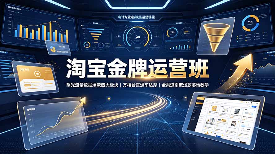 淘宝金牌运营班-7月：曝光流量数据爆款四大板块｜万相台直通车达摩｜全渠道引流爆款落地教学-悟思笔记，一个低调的学习营。