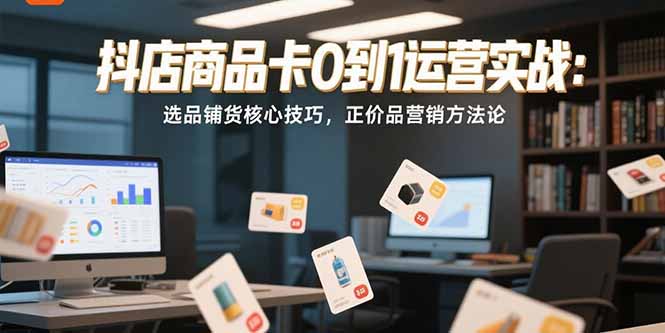 抖店商品卡0到1运营实战：选品铺货核心技巧，正价品营销方法论-悟思笔记，一个低调的学习营。