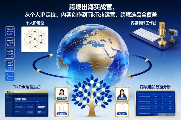 跨境出海实战营，从个人IP定位、内容创作到TikTok运营、跨境选品全覆盖-悟思笔记，一个低调的学习营。