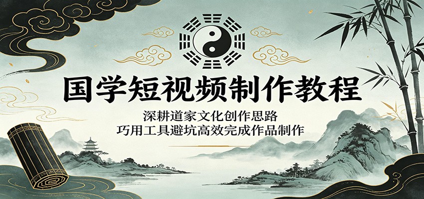 国学短视频制作教程：深耕道家文化创作思路，巧用工具避坑高效完成作品制作-悟思笔记，一个低调的学习营。