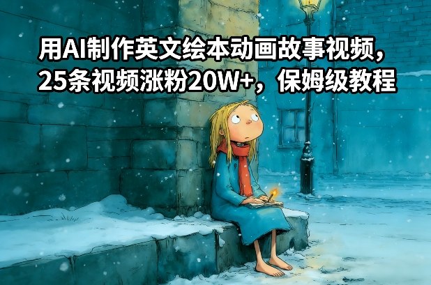 用AI制作英文绘本动画故事视频，25条视频涨粉20W+，保姆级教程-悟思笔记，一个低调的学习营。