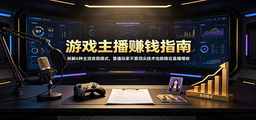 游戏主播赚钱指南：拆解6种主流变现模式，普通玩家不靠顶尖技术也能稳定直播增收-悟思笔记，一个低调的学习营。