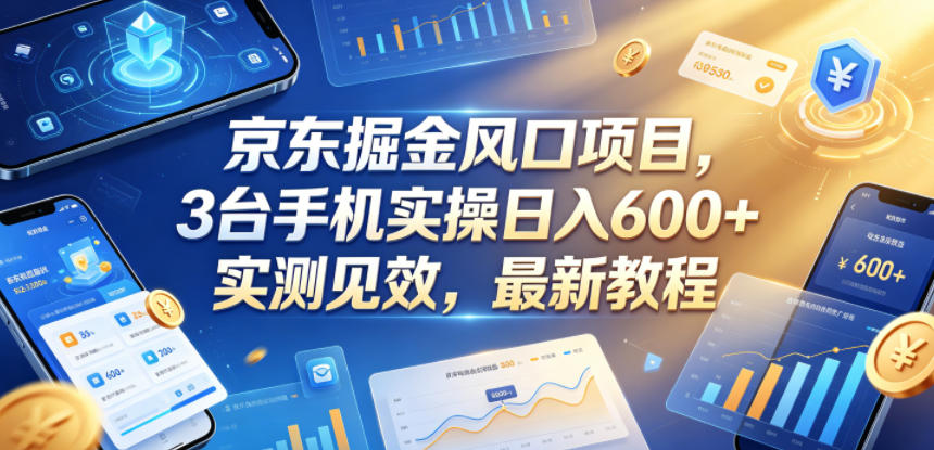 京东掘金风口项目，3台手机实操日入600+，实测见效，最新教程【揭秘】-悟思笔记，一个低调的学习营。
