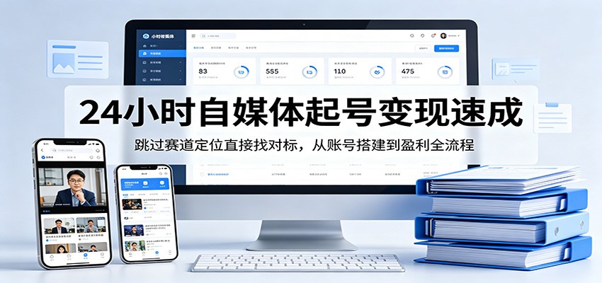 24小时自媒体起号变现速成，跳过赛道定位直接找对标，从账号搭建到盈利全流程-悟思笔记，一个低调的学习营。