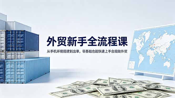 外贸新手全流程课：从手机环境搭建到出单，零基础也能快速上手合规做外贸-悟思笔记，一个低调的学习营。