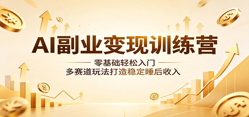 AI副业变现训练营：零基础轻松入门，多赛道玩法打造稳定睡后收入-悟思笔记，一个低调的学习营。