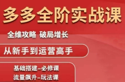 大炮·拼多多全阶实战课程(更新10月)-悟思笔记，一个低调的学习营。