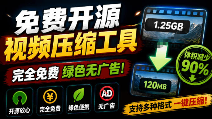 Github开源视频压缩瘦身工具，轻松压缩90%，并保持画质清晰，完全免费绿色无广告！VideoSlim-悟思笔记，一个低调的学习营。