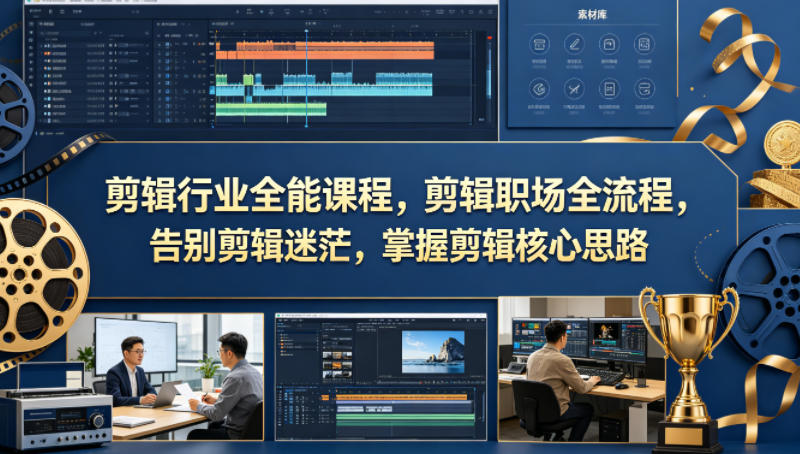 剪辑行业全能课程，剪辑职场全流程，告别剪辑迷茫，掌握剪辑核心思路-悟思笔记，一个低调的学习营。