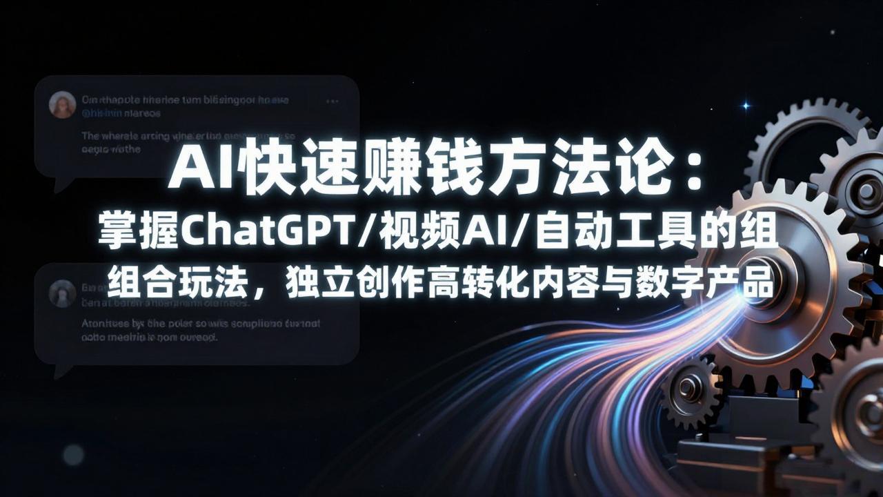 AI快速赚钱方法论：掌握ChatGPT/视频AI/自动化工具的组合玩法，独立创作高转化内容与数字产品-悟思笔记，一个低调的学习营。