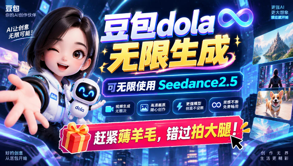 1029最新豆包dola无限生成技术，可以无限生成sseedance2.5，赶紧薅羊毛，和谐拍大腿-悟思笔记，一个低调的学习营。