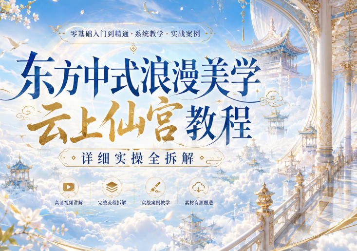 东方中式浪漫美学云上仙宫教程，详细实操全拆解-悟思笔记，一个低调的学习营。