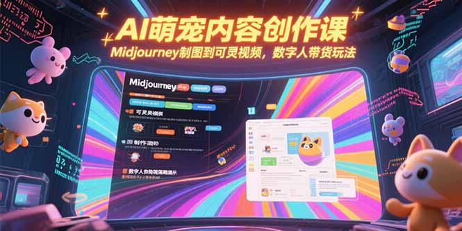 AI萌宠内容创作课，Midjourney制图到可灵视频，数字人带货玩法-悟思笔记，一个低调的学习营。