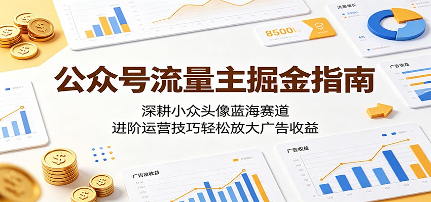 公众号流量主掘金指南：深耕小众头像蓝海赛道，进阶运营技巧轻松放大广告收益-悟思笔记，一个低调的学习营。