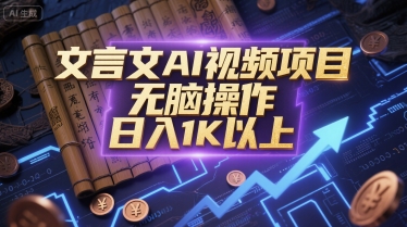 文言文AI视频项目，无脑操作，日入1K以上-悟思笔记，一个低调的学习营。