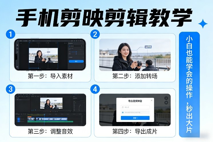 手机剪映剪辑教学，小白也能学会的操作，秒出大片-悟思笔记，一个低调的学习营。