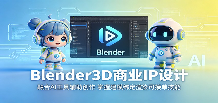 Blender3D商业IP设计：融合AI工具辅助创作，掌握建模绑定渲染可接单技能-悟思笔记，一个低调的学习营。