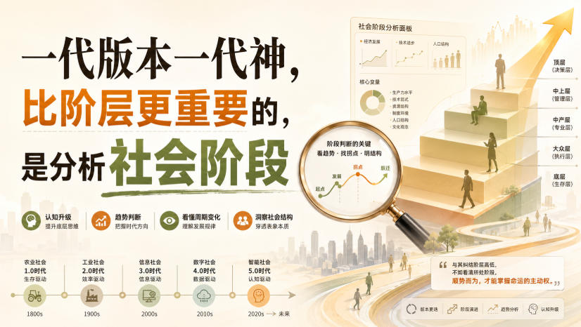 付费文章：一代版本一代神，比阶层更重要的，是分析社会阶段-悟思笔记，一个低调的学习营。