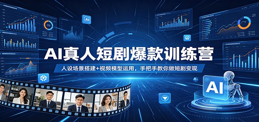 AI真人短剧爆款训练营：人设场景搭建+视频模型运用，手把手教你做短剧变现-悟思笔记，一个低调的学习营。