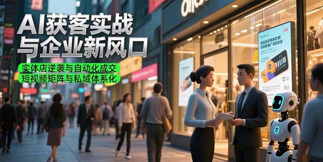 AI获客实战与企业新风口，实体店逆袭与自动化成交 短视频矩阵与私域体系化-悟思笔记，一个低调的学习营。