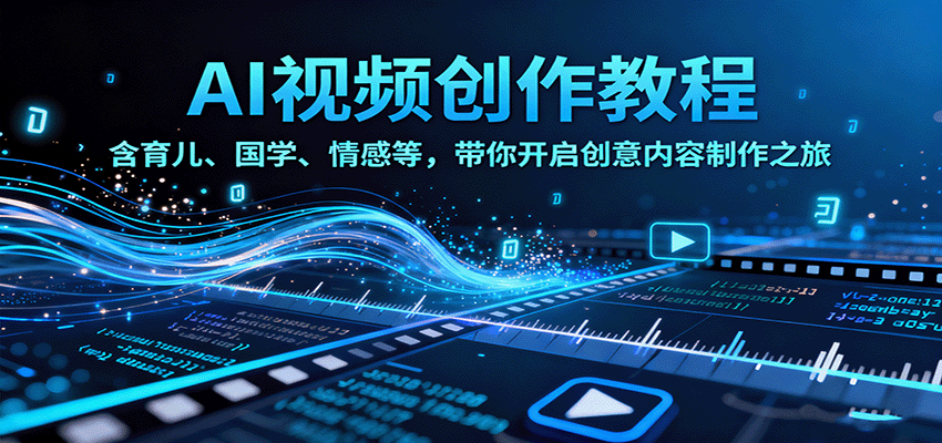 AI视频创富课，含育儿、国学、情感等，带你开启创意内容制作之旅-悟思笔记，一个低调的学习营。