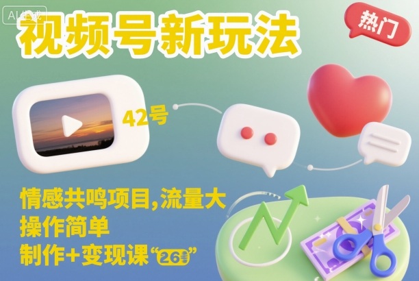 视频号新玩法，情感共鸣项目，流量大，操作简单，制作+变现课-悟思笔记，一个低调的学习营。