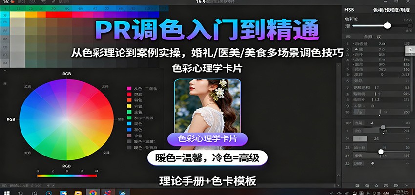 PR调色入门到精通：从色彩理论到案例实操，婚礼/医美/美食多场景调色技巧-悟思笔记，一个低调的学习营。