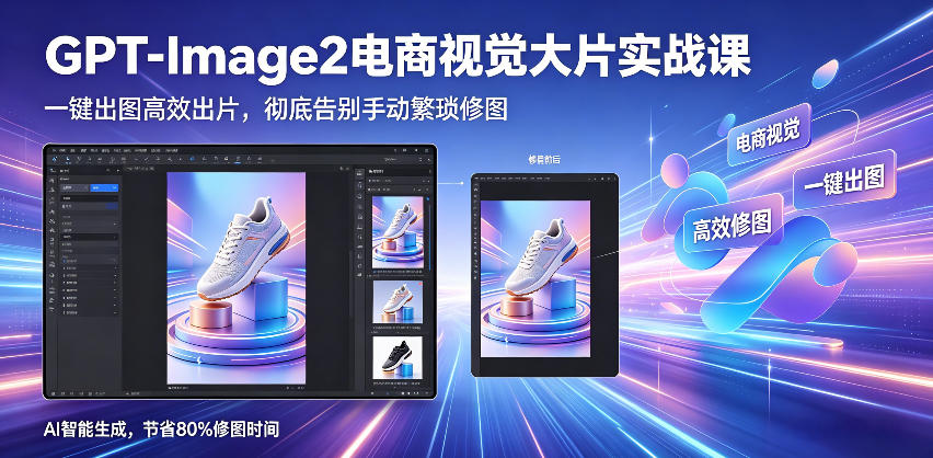 GPT-Image2电商视觉大片实战课，一键出图高效出片，彻底告别手动繁琐修图(更新)-悟思笔记，一个低调的学习营。