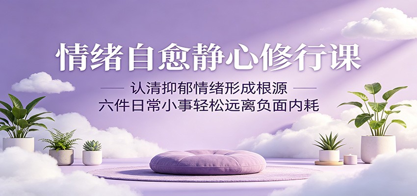 情绪自愈静心修行课：认清抑郁情绪形成根源，六件日常小事轻松远离负面内耗-悟思笔记，一个低调的学习营。