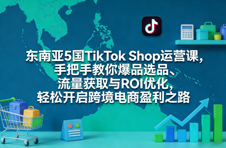 东南亚5国TikTok Shop运营课，手把手教你爆品选品、流量获取与ROI优化，轻松开启跨境电商盈利之路-悟思笔记，一个低调的学习营。