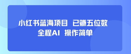 小红书蓝海项目，全程AI，操作简单，已挣五位数-悟思笔记，一个低调的学习营。