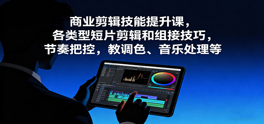 商业剪辑技能提升课，各类型短片剪辑和组接技巧，节奏把控，教调色、音乐处理等-悟思笔记，一个低调的学习营。